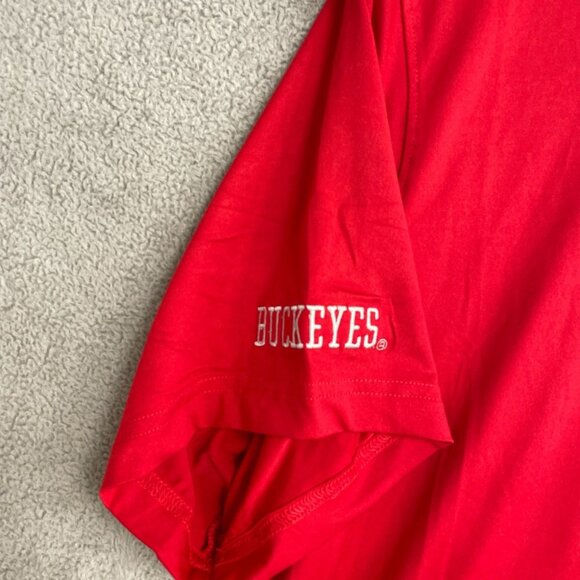 Champion Men's L Ohio State Buckeyes Polo Shirt Red n1067 - Picture 6 of 7